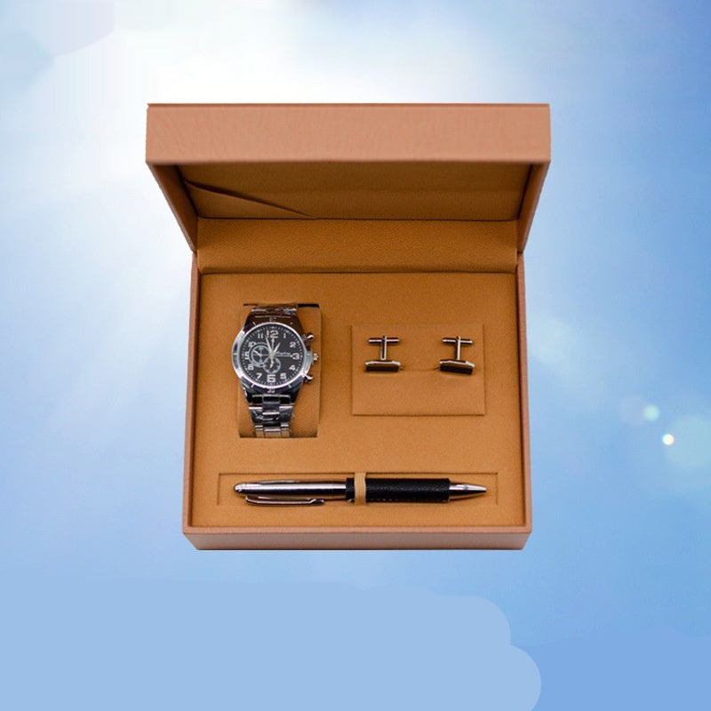 Men's Business Quartz Watch Cufflinks Gift Set