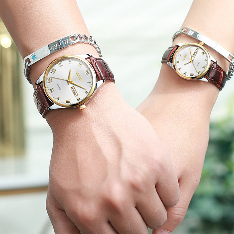 Quartz Watch Fashion Calendar Luminous Waterproof Men's and Ladies Watch Couple Watch Pair