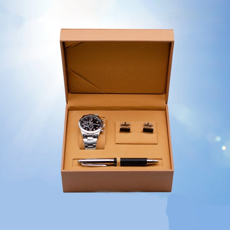 Men's Business Quartz Watch Cufflinks Gift Set