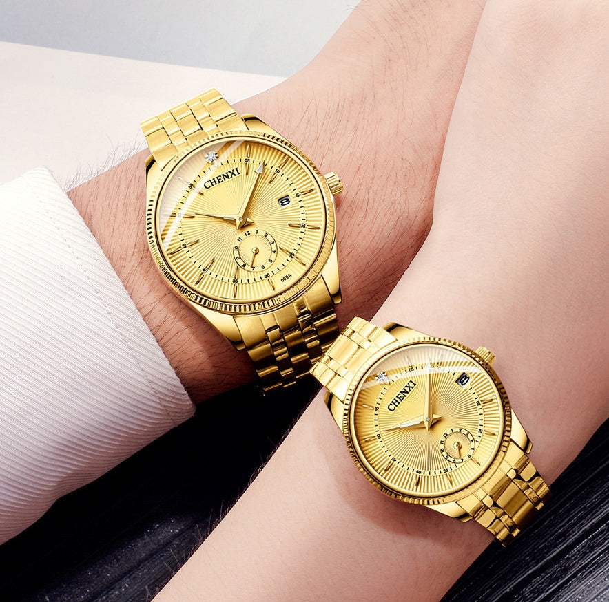 Couple quartz watch steel band watch