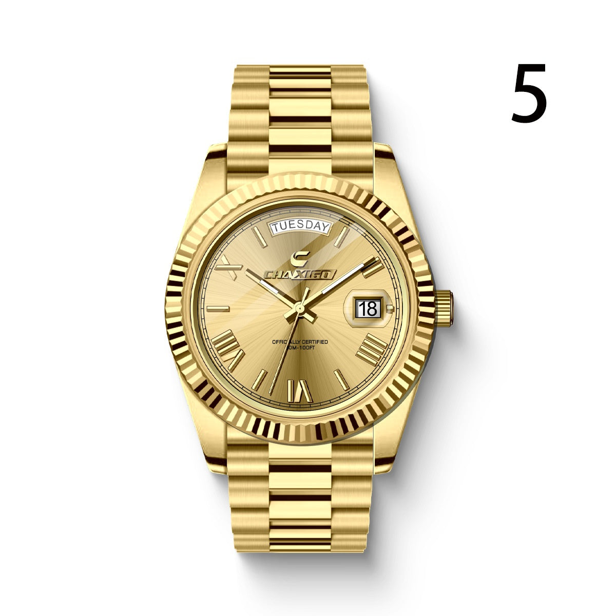 Fashion Men's Watch Steel Band Large Dial Quartz Wrist Watch