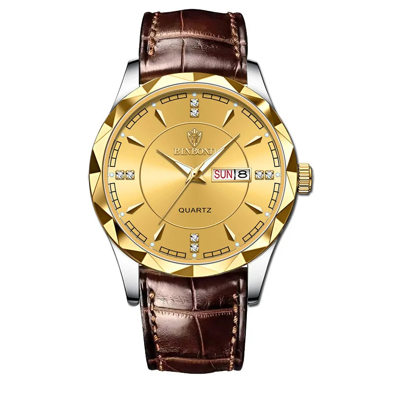 Binbond 5552 B5552 Model Luxury Gold Men Stainless Steel