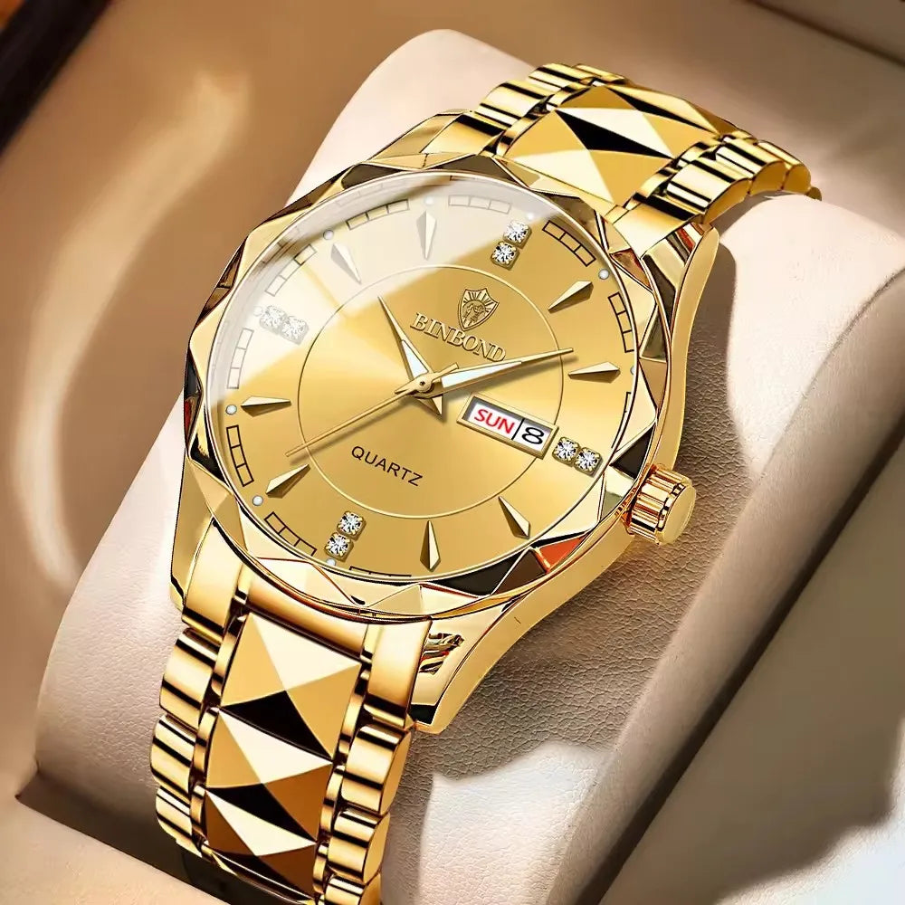 Binbond 5552 B5552 Model Luxury Gold Men Stainless Steel