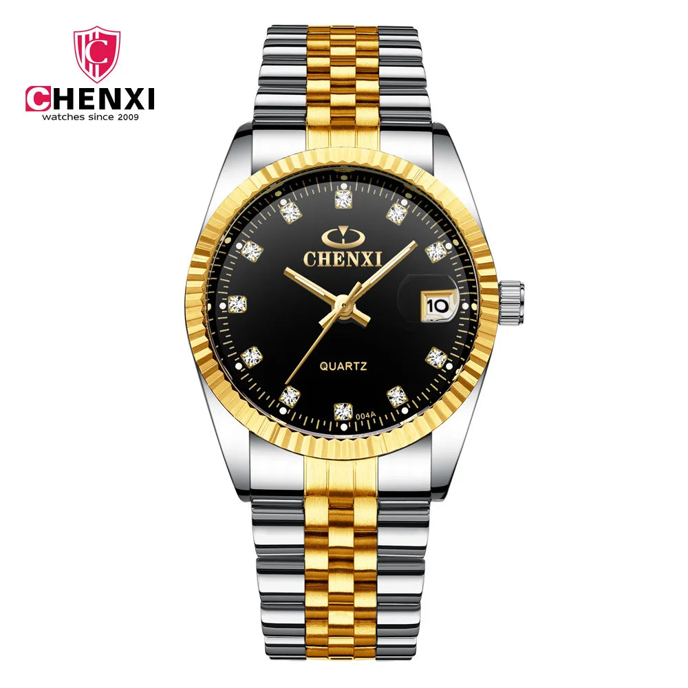 COUPLES WATCH CHENXI 004 Top New Luxury Couples Quartz Men Watch Women