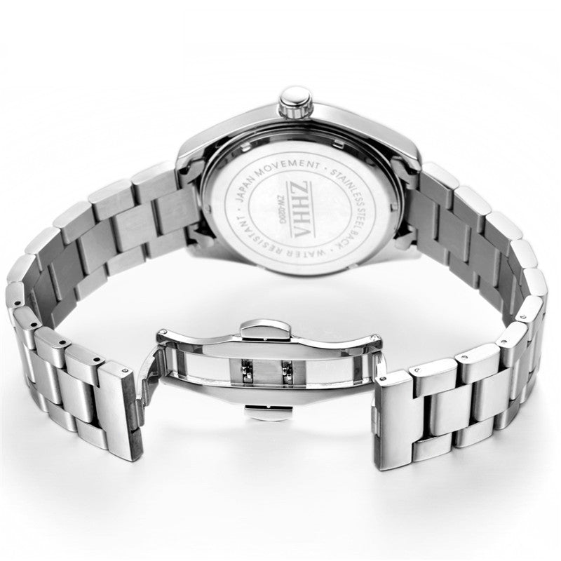 Stainless Steel 3atm Water Resistant Quartz Watch Alloy Case Couple Wrist Watch