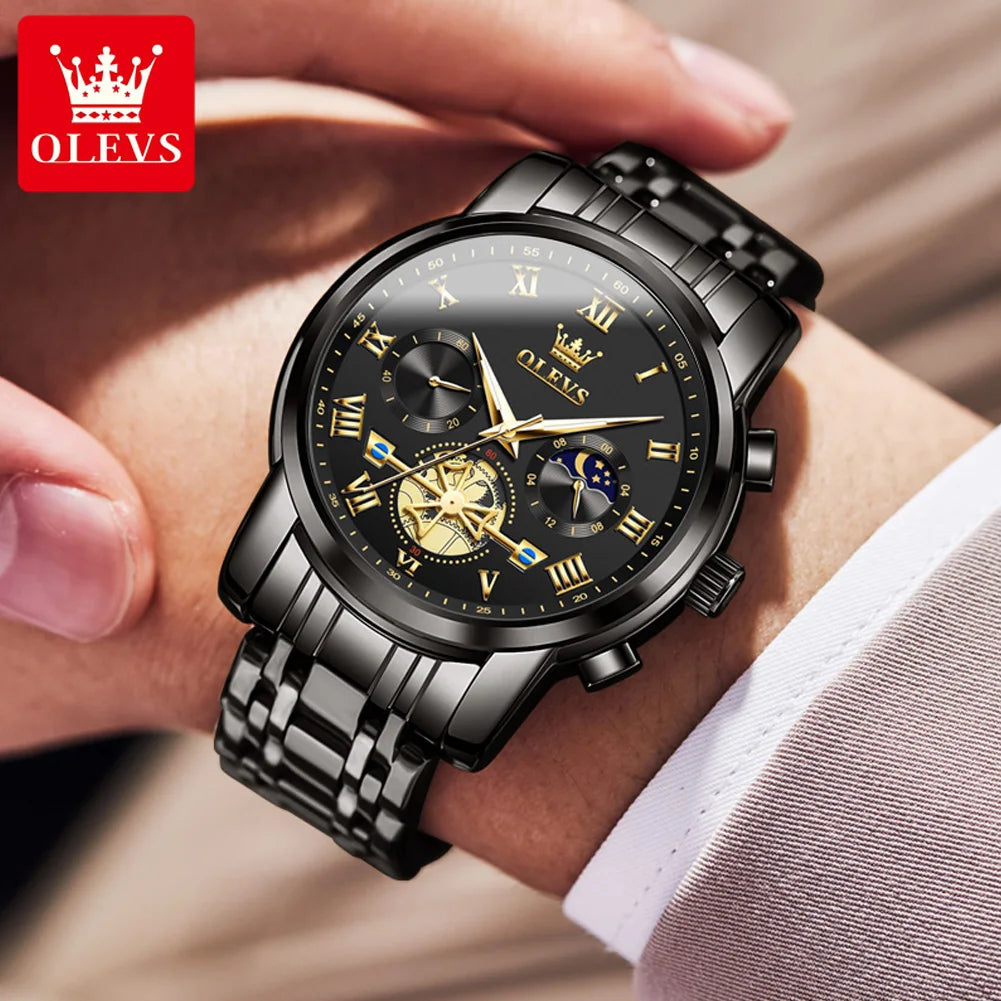 UNISEX OLEVS  2859 Custom Logo Watch Luxury Waterproof  Business Stainless Steel