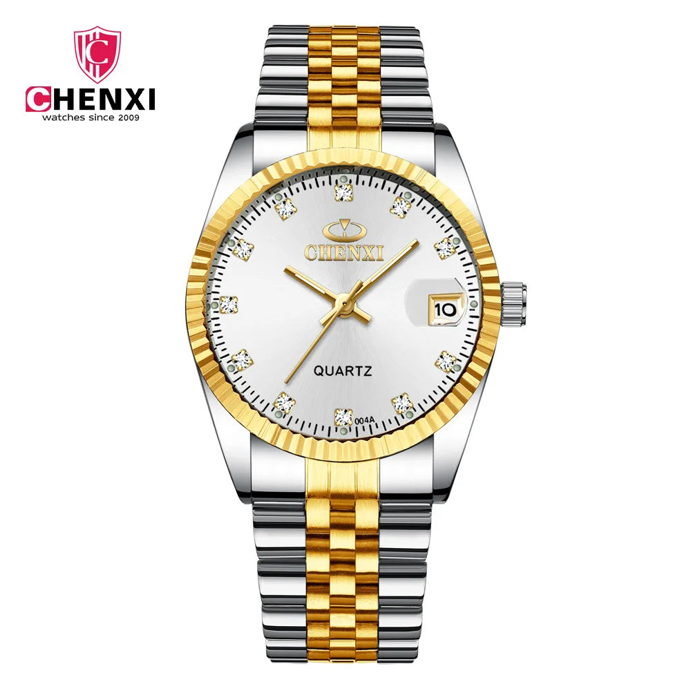 COUPLES WATCH CHENXI 004 Top New Luxury Couples Quartz Men Watch Women