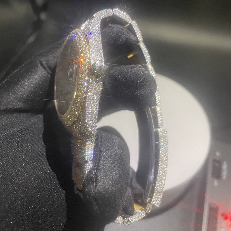 Mechanical Luxury Watch Vvs Iced Out Moissanite Wrist Watch for Men