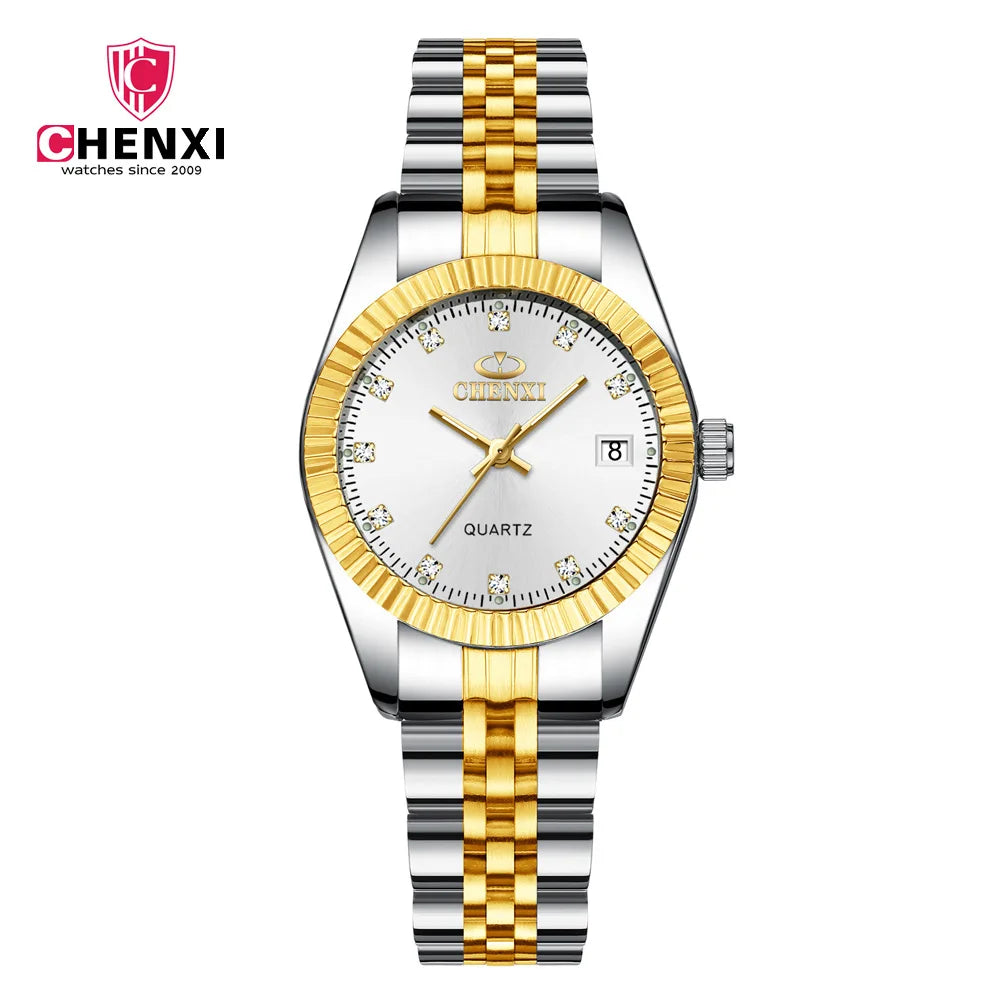 COUPLES WATCH CHENXI 004 Top New Luxury Couples Quartz Men Watch Women
