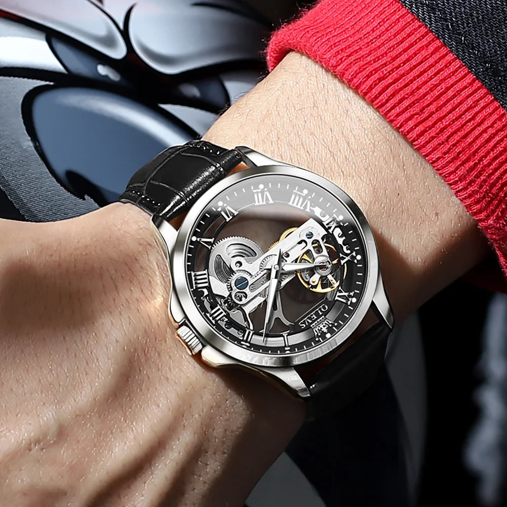 Men's Watches Automatic Mechanical Watches Waterproof Leather Strap