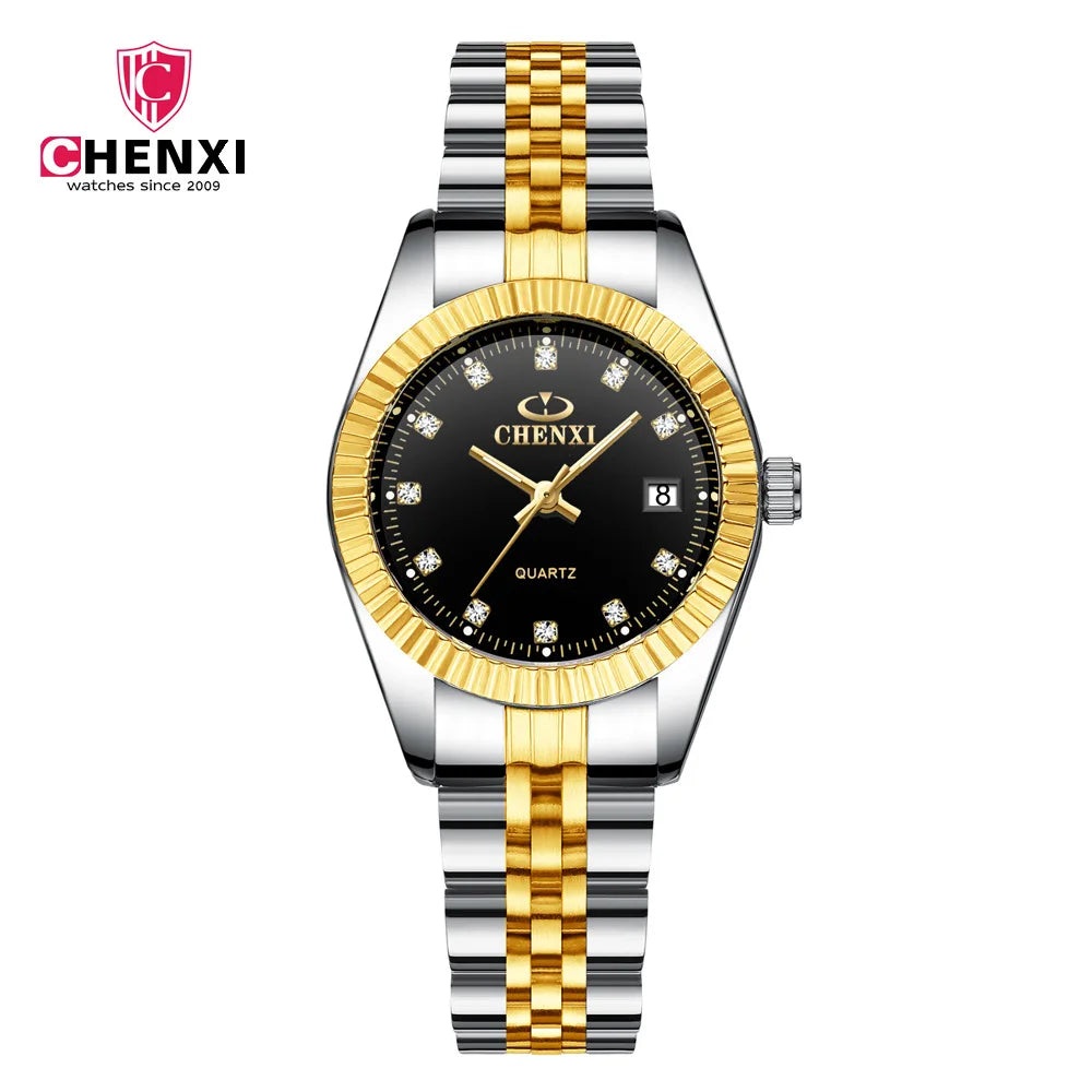 COUPLES WATCH CHENXI 004 Top New Luxury Couples Quartz Men Watch Women