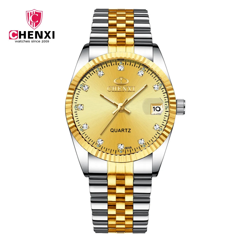 COUPLES WATCH CHENXI 004 Top New Luxury Couples Quartz Men Watch Women