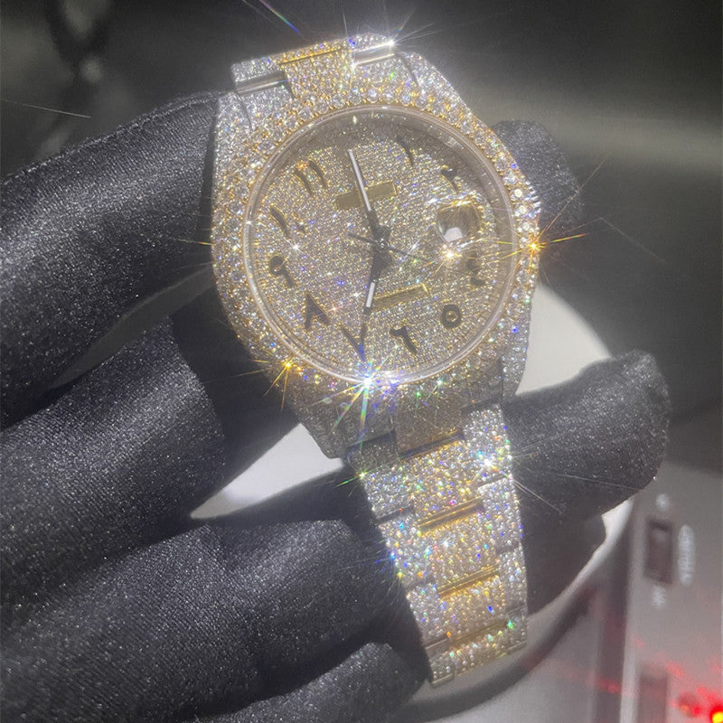 Mechanical Luxury Watch Vvs Iced Out Moissanite Wrist Watch for Men