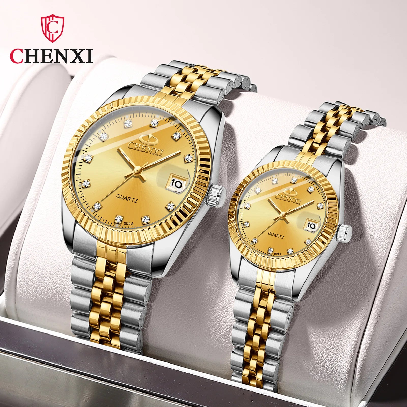 COUPLES WATCH CHENXI 004 Top New Luxury Couples Quartz Men Watch Women