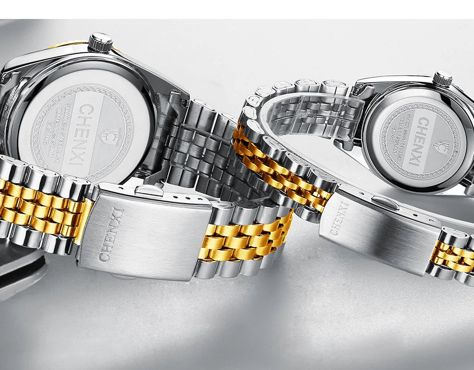 COUPLES WATCH CHENXI 004 Top New Luxury Couples Quartz Men Watch Women