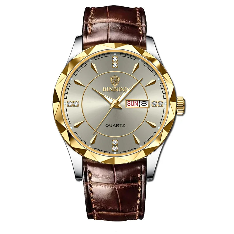 Binbond 5552 B5552 Model Luxury Gold Men Stainless Steel
