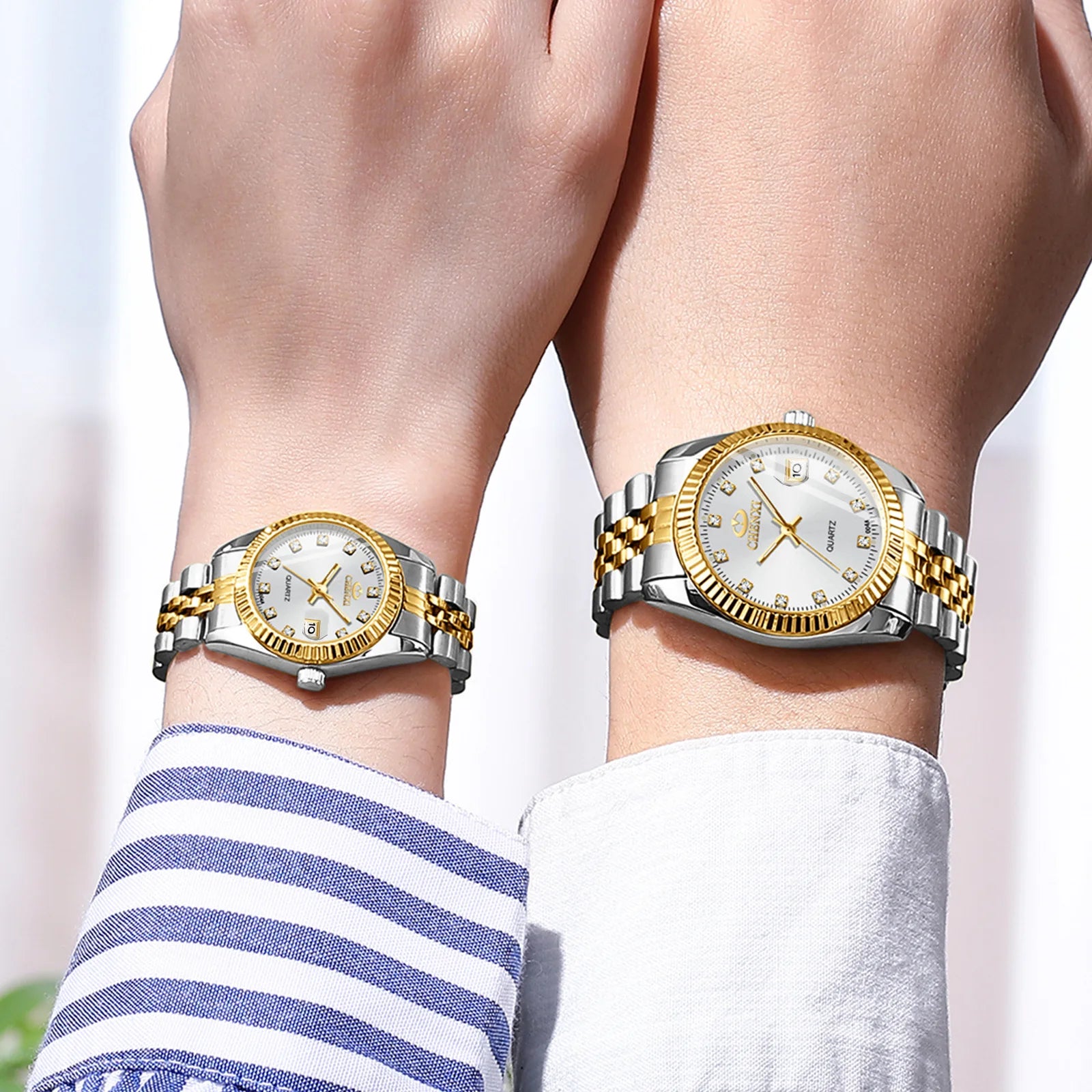 COUPLES WATCH CHENXI 004 Top New Luxury Couples Quartz Men Watch Women