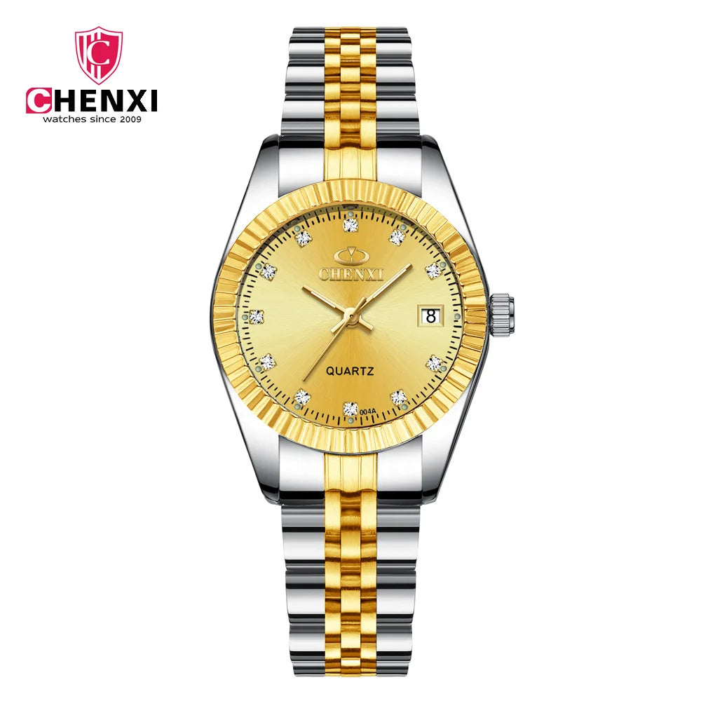 COUPLES WATCH CHENXI 004 Top New Luxury Couples Quartz Men Watch Women