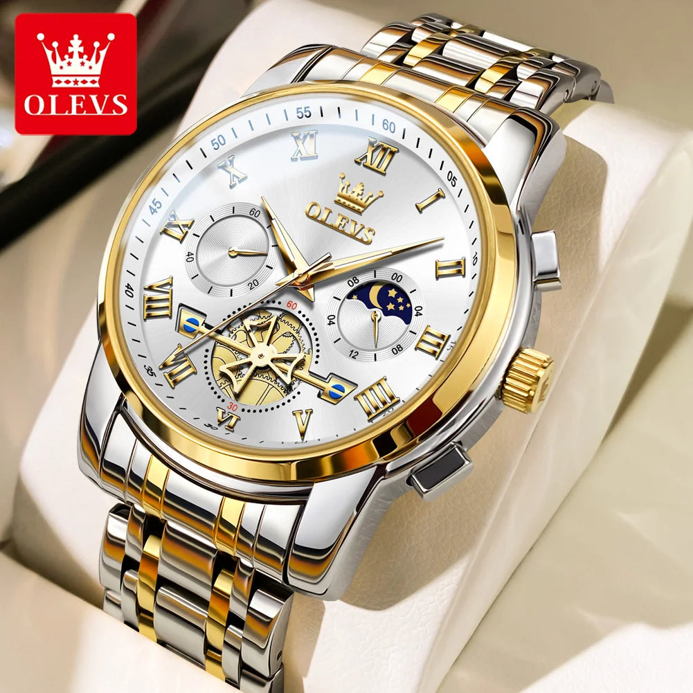 UNISEX OLEVS  2859 Custom Logo Watch Luxury Waterproof  Business Stainless Steel