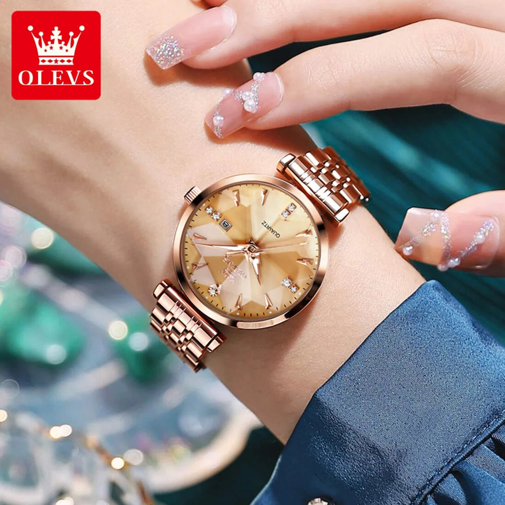 OLEVS Women's Watches Jewelry Quartz Watch Waterproof Stainless Steel