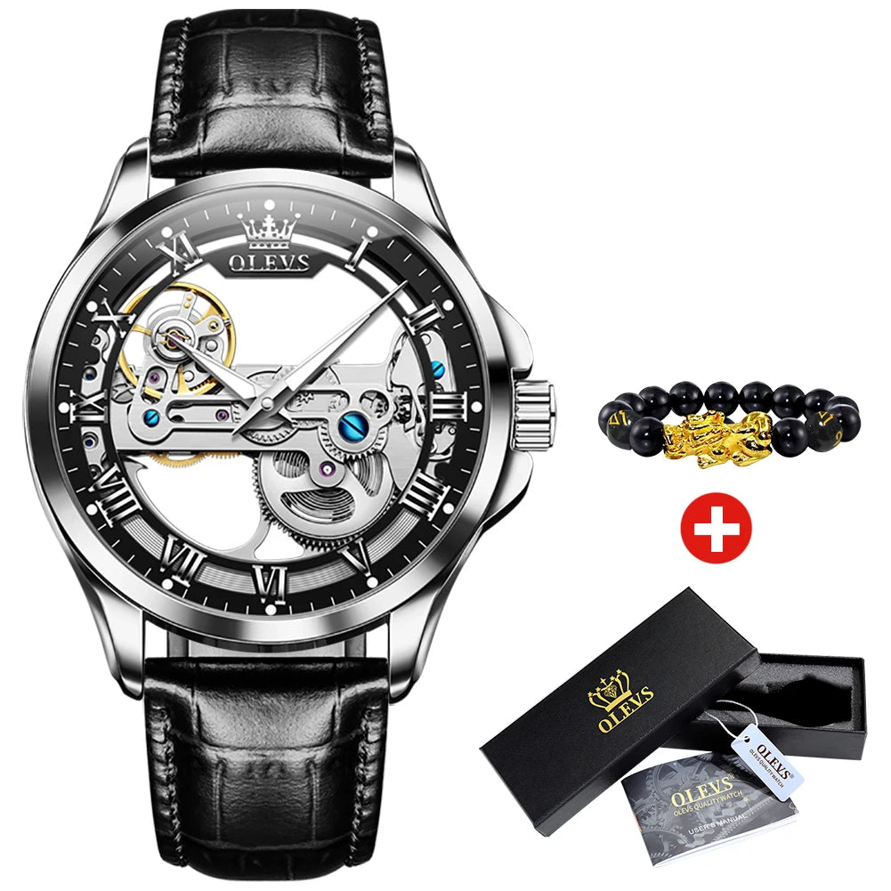 Men's Watches Automatic Mechanical Watches Waterproof Leather Strap